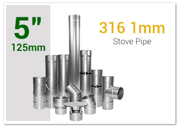 5 inch 316 1mm stainless steel stove pipe