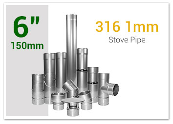 6 inch 316 1mm stainless steel stove pipe