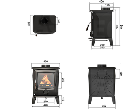 Cougar 5kw Stove Dimensions